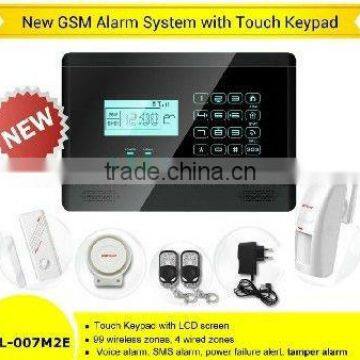 GSM intrusion detection syGSM intrusion detection system alarm kit with PIR Detector for house security with touch screen 007M2E