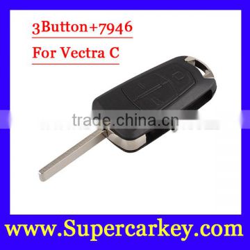 Best quality 3 Button Flip Remote Key 433MHZ For Opel Vectra C With 7946