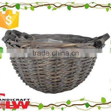 S/3 split wicker garden furniture, garden flower pot, plant pot, garden basket with wooden handle