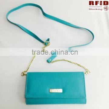 OEM High quality Women's RFID Blocking Clutch Wallet With Detachable Straps