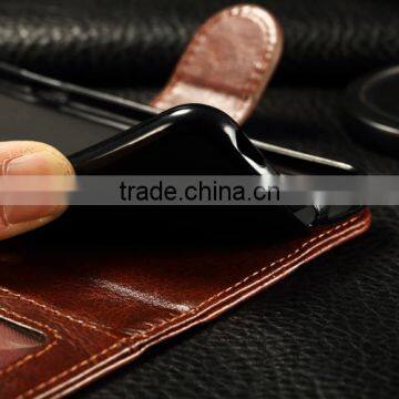 2016 Wholesale PU Leather Smart Phone Real Leather Phone Cover for Iphone 6 Wallet Case Quality Choice photo-3
