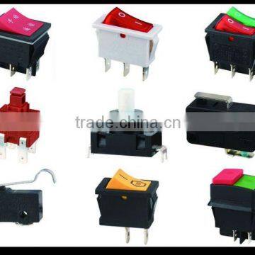 10A 125V KCD2 rocker switch with red actuator for home appliance