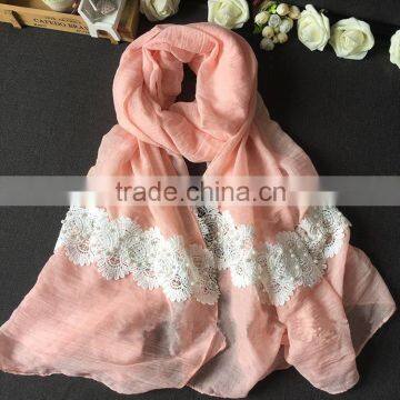 Wholesale New Design Plain Viscose Flower Bead Fashion Woman Scarf Quality Choice photo-4
