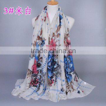 Manufacture Custom Viscose Flower Printing Scarf