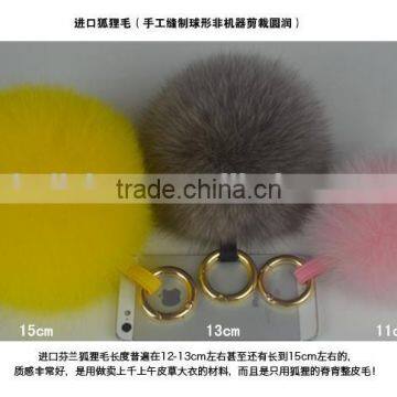 Direct Factory Wholesale Multi Colors Girls 100% Real Fox Fur Key Chain photo-6