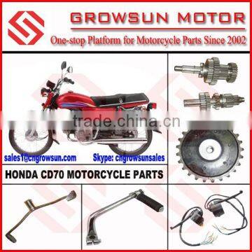Hon. CD70 Motorcycle Parts Main shaft, gearshift lever, kick start lever, handle switch