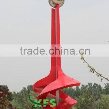 Stainless steel shiny red taller sculpture