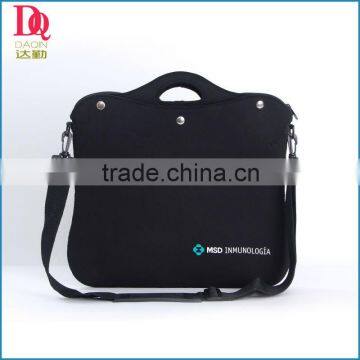 2014 HOT! Pure Black Color Neoprene Laptop Bag with Simple Logo,Wholesale Price And Fashionable