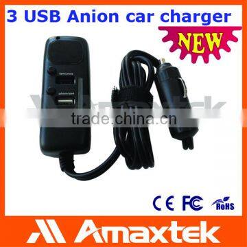 OEM Available High Quality 3 Port Car USB Charger with Cable and Air Purifier