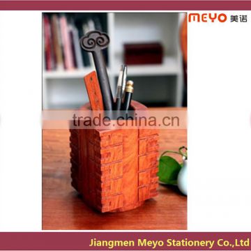 Hot 2015 Custom Made Decorative Business Gift Carvings Wooden Pen Holder