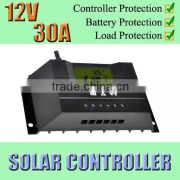 30A 12V/24V LCD Solar Controller with temperature compensation CM3024 30A 12V