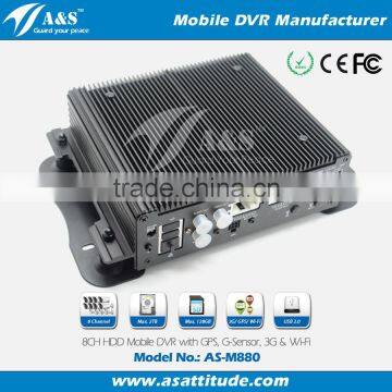 8CH CCTV DVR Mobile Car DVR 3G Support up to 2TB Hard Disk