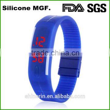 China supplier Touch Screen LED Square Silicone Watches Digital Wrist Watch Men Rubber Band