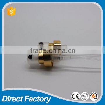 16mm gold or silver aluminum crimp pump , transparent plastic actuator