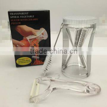 HomewareTransparent Spiral Slicer Stainless Steel Chef See-though Julienne Spiral Slicer