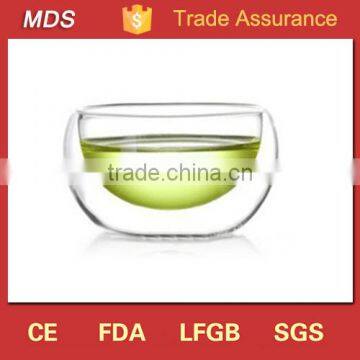 New products 50 ml double wall sample glass bowl for tea cup