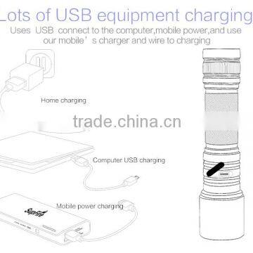 USA Imported LED Flashlight With USB Charger photo-6