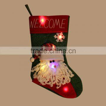 LED Light Christmas Decoration Socks Toy For Promotion