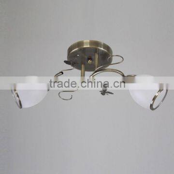 modern white glass ceiling lamp 2 lights