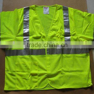 Lime Class 3 safety Vest with short sleeves