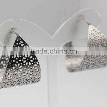 Women Simple Trendy Styles Stainless Steel Hoop Fashion Earrings for Wedding Designs photo-6