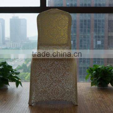 Metallic gold patterns spandex chair cover for banquet