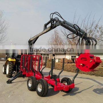 Log Loader With Trailer, Tractor Log Grapple,Forestry Trailer With Crane(Grapple)
