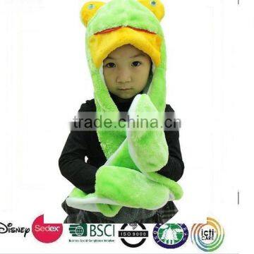 Plush frog hat/kids frog hat/cute green frog animal hat