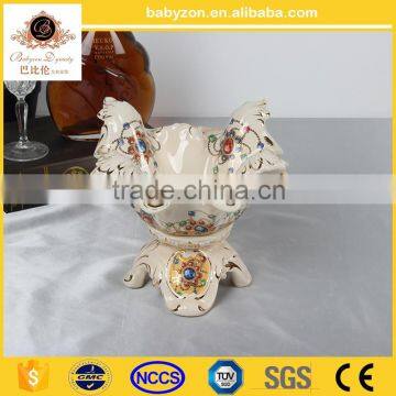 factory selling colored ceramic fruit plate with jewels for gifts ceramic plate