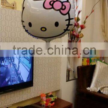 2015 hot sale white kitty foil /mylar balloon for Valentine's Day ,party /weeding Party/ flower shape balloon