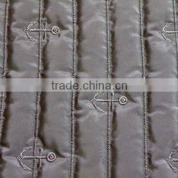 Fashion Polyester Stripe Embroidered Thermal Padded Fabric With Quilting for Down Coats/jacket photo-2