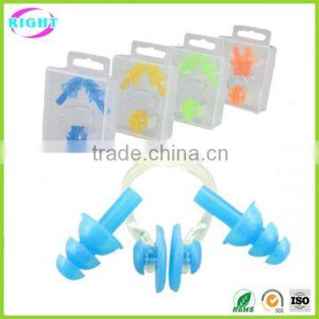 Silicone material ear plugs and nose clips for swimming