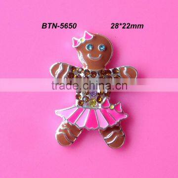 Hot selling 28*22mm rhinestone button 50PCS (BTN-5650)