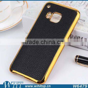 Wholesale Cell Phone Case for HTC M9 Back Cover, Litchi Skin Leather for HTC M9 Case Gold photo-3