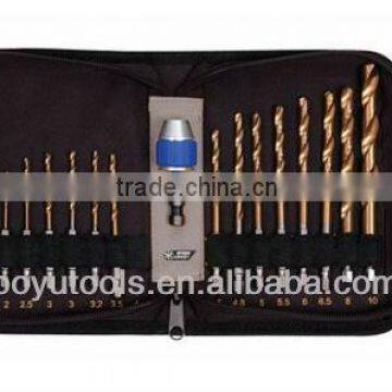 16pc H.S.S. Titanium drill with hex shank