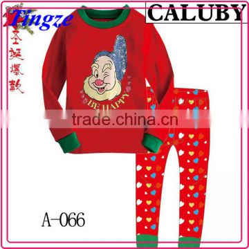 Hot selling new design comfortable christmas cotton childrens pajamas wholesale TR-CA35