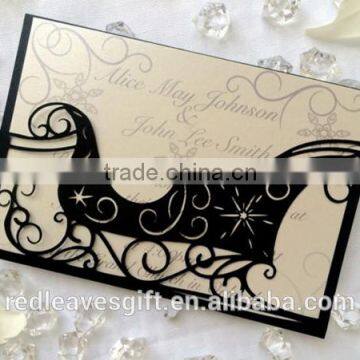 2017 Popular Christmas cards with recyclable material laser cut cards for sale