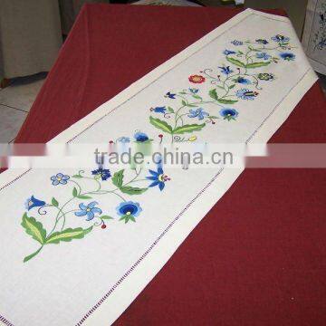 hand made embroidery table runner