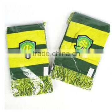 Football cub high quality knitted custom fans scarf