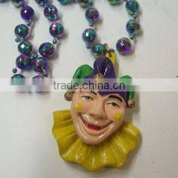 Mardi Gras Necklace Mardi Gras Beads Jester Head