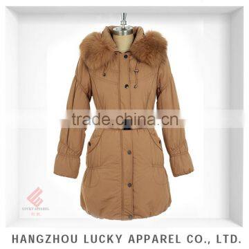 european style women fashion real fur winter padding coat LK15036