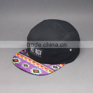 2015 NEW DESIGN SUBLIMATION PRINTING 5 PANEL HATS CAPS WITH PATCH LOGO