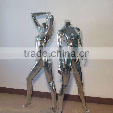 whole body sexy standing female chrome mannequins for all colors