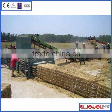 Horizontal automatic hay and straw baler machine