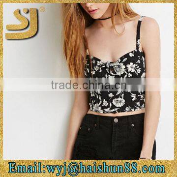 western new fashion ladies crop top printed wholesale women