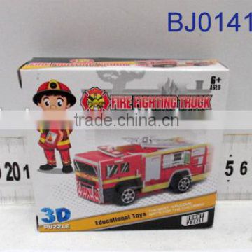 Funny plastic assembled toy car intelligent DIY fire engine model