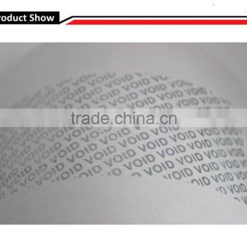 Hologram embossing VOID base label material