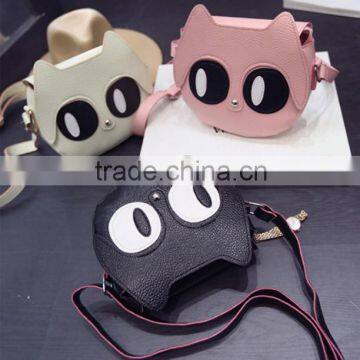 2016 new design coin wallet cute design change wallet big eye cat wallet