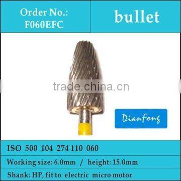 HP bullet shape extra fine cross cut carbide rotary tools for nail