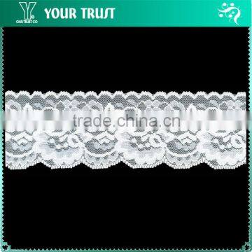 Width 1.5 Centimeter Plain White Stretch Trim Spandex Elastic Lace photo-6